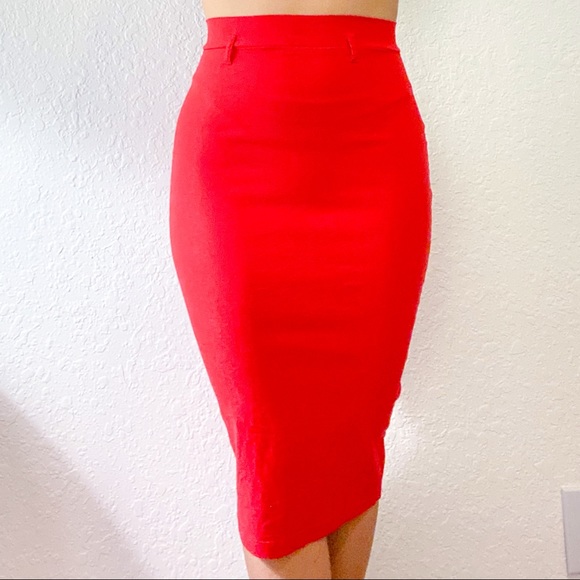 Red Pencil Skirt - Picture 1 of 3